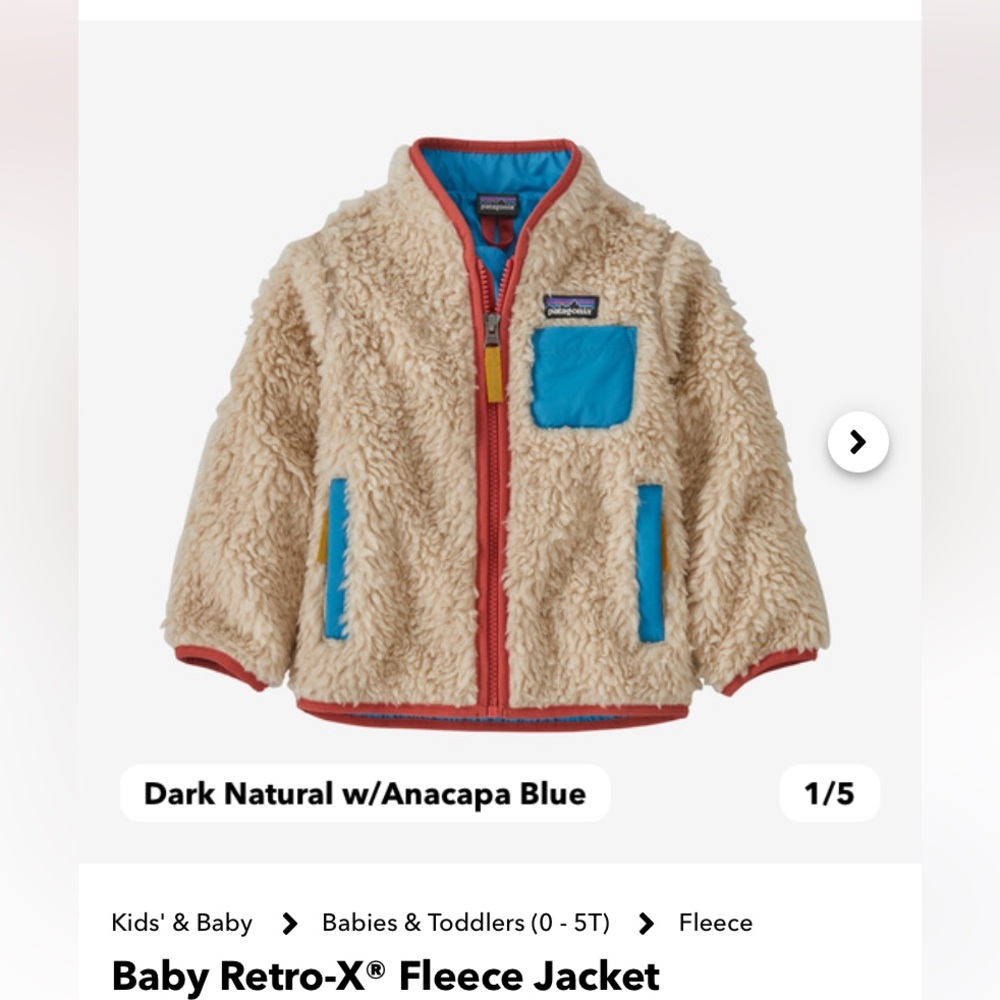 Patagonia Baby Retro X Fleece Jacket - like new